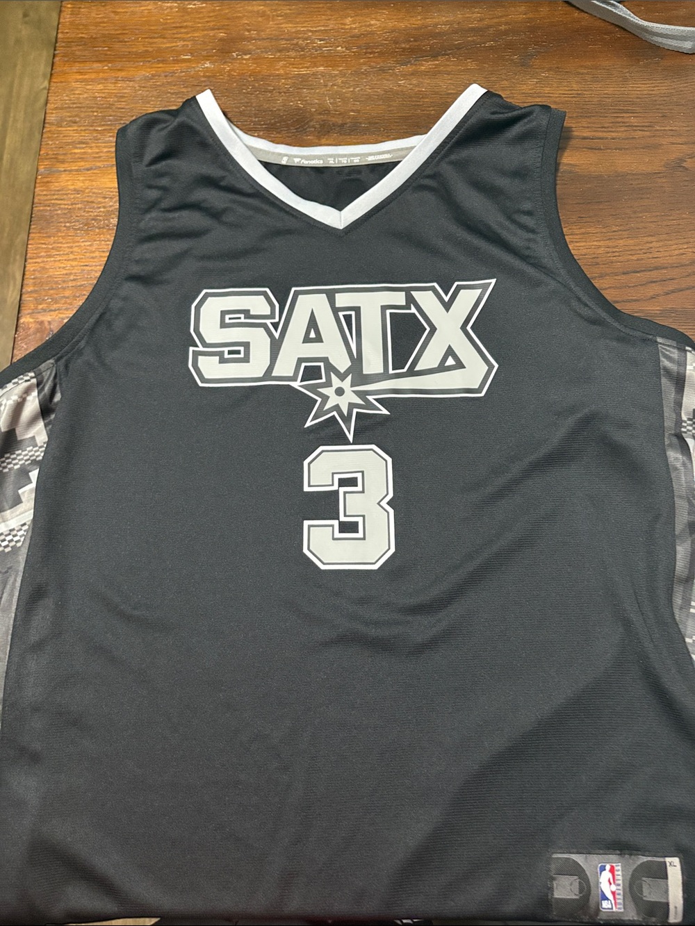 Fanatics Black SATX Basketball Jersey with White Trim - #3
